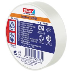 Eltejp Tesa 19 mm x 20 m, Hvit