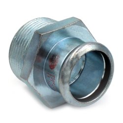 Övergångsnippel utvändig 1 muff M-press elförzinkade R100 x 108 mm