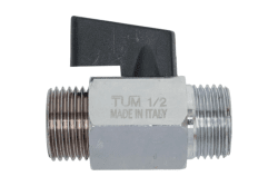 Kulventil med vred förkromad utvändig R15, Tiemme