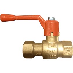 Kulventil CIM 256 CR med backventil och långt handtag invändig R20, Cimberio