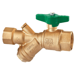 Kulventil CIM 622CRLN med backventil, smutsfilter och handspak invändig R20, Cimberio