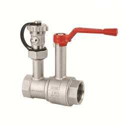 Kulventil CIM 527 med hög hals och avtappning invändig R25, Cimberio