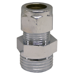 Tippunion klemring, med 1 kupling x utvendig, forkrommet, 18 mm x R15