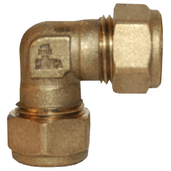 Vinkel 2 kopplingar mässing 10 mm x 10 mm