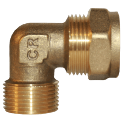 Vinkel 1 koppling x utvändig mässing 12 mm x R10