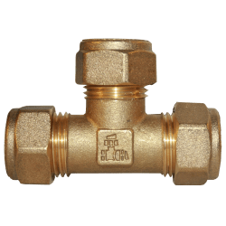 T-rör 3 kopplingar mässing 42 mm x 42 mm x 42 mm