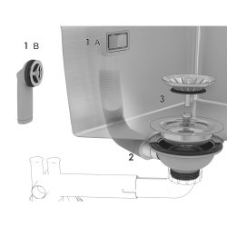 Ventilset med brädavlopp krom R40, Intra