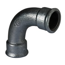 Böj 90° med 2 muffar svart aducerad invändig R40
