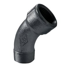 Böj 45° med 1 muff svart aducerad invändig x utvändig R32