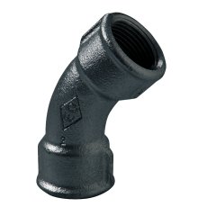 Böj 45° med 2 muffar svart aducerad invändig R20