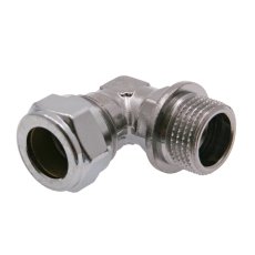Vinkel 1 koppling x utvändig förkromad 15 mm x R15