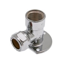 Ventilfäste klämring med 1 koppling x invändig gänga förkromad 15 mm x R15