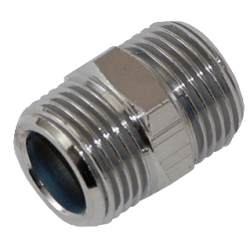 Dubbelnippel förkromad R15, Isiflo