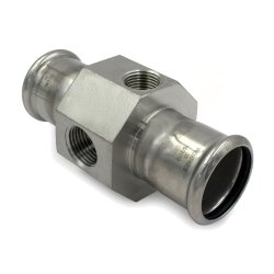 Mätanslutning 2 muffar rostfri M-press 54 mm