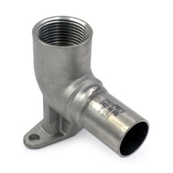 Väggfäste 90° invändig slätända M-press rostfri R15 x 18 mm