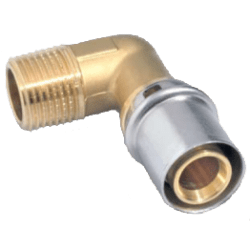 Vinkel 90° utvändig 1 muff alupex pexal press R25 x 26 mm