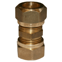 Rak koppling 2 kopplingar mässing 54 mm x 54 mm, Vatette