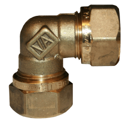 Vinkel 2 kopplingar mässing 12 mm x 12 mm, Vatette