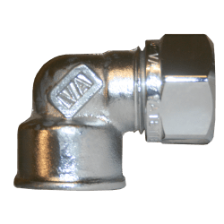 Vinkel 1 koppling x invändig förkromad 12 mm x R15, Vatette