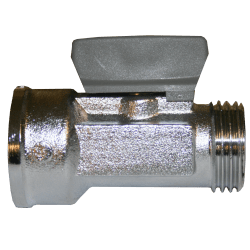 Kulventil med vred förkromad invändig x utvändig R15, Vatette