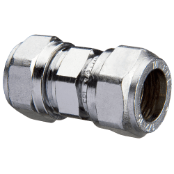 Rak koppling reducerande 2 kopplingar förkromad 15 mm x 10 mm FPL