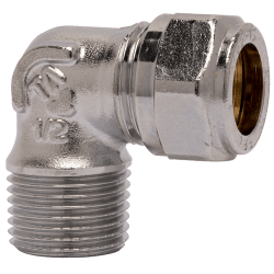 Vinkel 1 koppling x utvändig förkromad 12 mm x R10, FPL