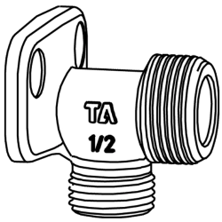 Platealbu FPL med 1 utv.x utv.. forkrommet, 3/4" x 1/2"