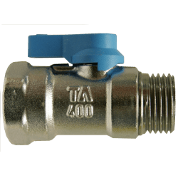 Kulventil med vred förkromad invändig x utvändig R15, IMI