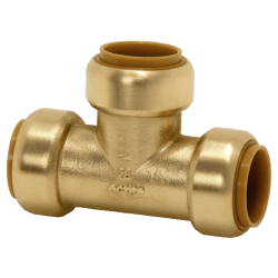 T-rör 3 muffar mässing 10 mm x 10 mm x 10 mm, Tectite