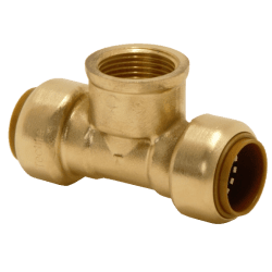 T-rör invändigt avstick 2 muffar mässing 15 mm x R15 mm x 15 mm, Tectite