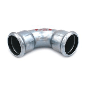 Böj 90º 2 muffar elförzinkade M-press 88,9 mm