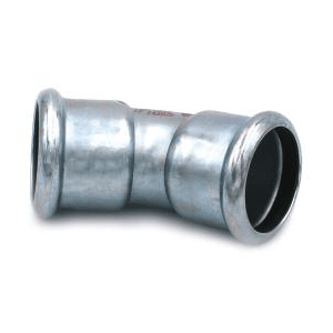 Böj 45° 2 muffar elförzinkade M-press 76,1 mm