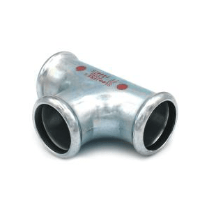 T-rör elförzinkade 3 muffar M-press 108 mm x 108 mm x 108 mm