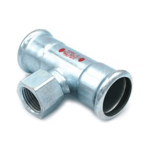 T-rör invändigt avstick elförzinkade M-press 88,9 mm x R20 x 88,9 mm