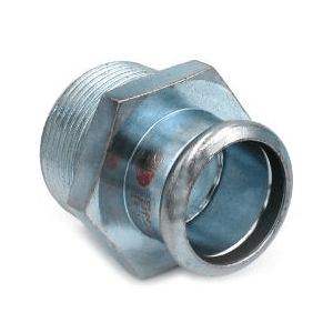 Övergångsnippel utvändig 1 muff M-press elförzinkade R50 x 54 mm