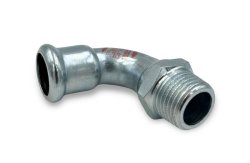 Böj 90º utvändig 1 muff M-Press elförzinkad R20 x 22 mm