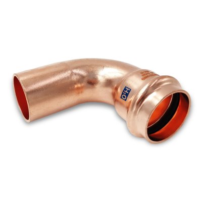 Böj 90° 1 muff koppar V-press 15 mm