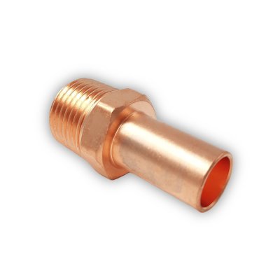 Övergångsnippel utvändig slätända V-press koppar R20 x 22 mm
