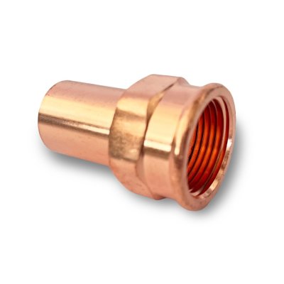 Övergångsmuff invändig slätända V-press koppar R50 x 54 mm