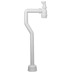 Vannlås f. servant, S-vinklet rør, hvit, gulv, Falu. 40 mm x 1 1/4"