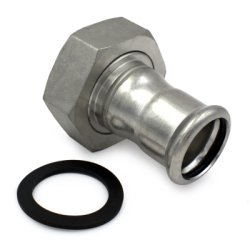 Övergångsmuff löpmutter 1 muff M-press rostfri R50 x 54 mm