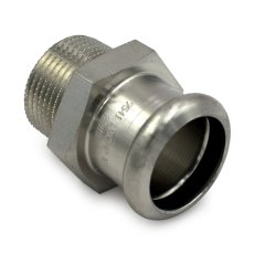 Övergångsnippel utvändig 1 muff M-press rostfri R25 x 22 mm