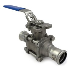 Kulventil 2 muffar rostfri M-press 54 mm