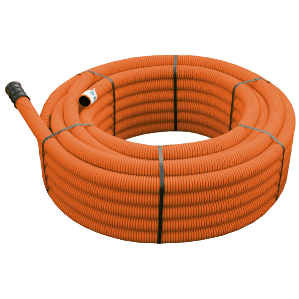 Zoom bild av Kabelrör dubbelvägg m dragtråd, Orange 50/42 Ring 50m
