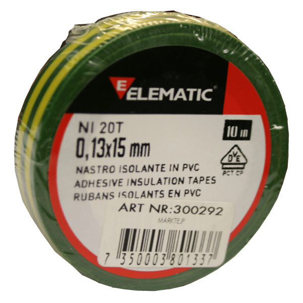 Zoom bild av Märktejp gul/grön 15 mm (10 m), Amiga