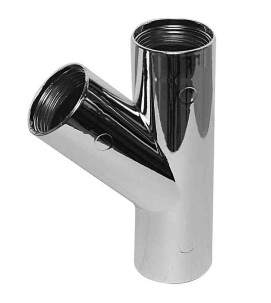 Zoom bild av Grenrör 45° Falu Vulk 74825 med 3 muffer krom, Falu. 40 mm