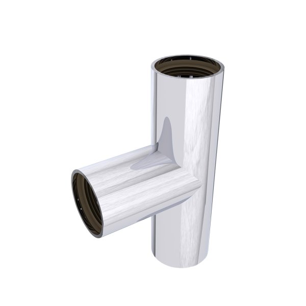 Zoom bild av T-rör Falu Vulk 74815 med 3 muffar krom PP 40 mm, Faluplast