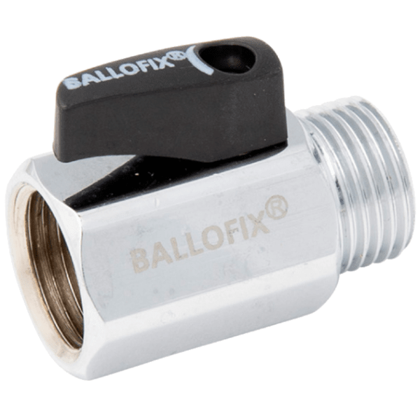 Zoom bild av Kulventil med vred förkromad invändig x utvändig R15, Ballofix