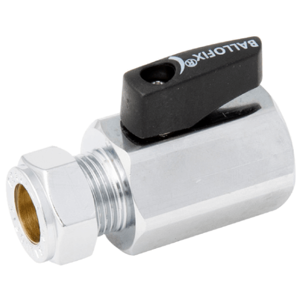 Zoom bild av Kulventil med vred förkromad invändig R15 x 12 mm, Ballofix