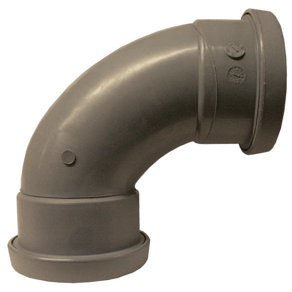 Zoom bild av Långböj 90° med 2 muffar PP/HT 75 mm, Nordic Pipelife